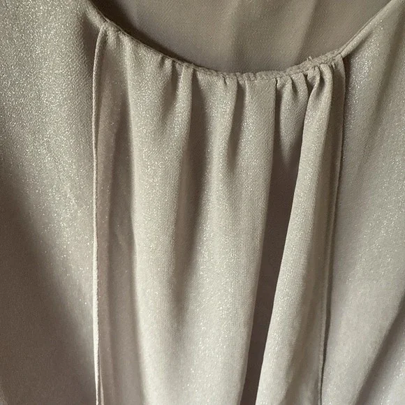 professional hip chick‎ Loft Xs Top Ribbon Tie Back Shimmer Sleeveless Chiffon - Picture 4 of 6